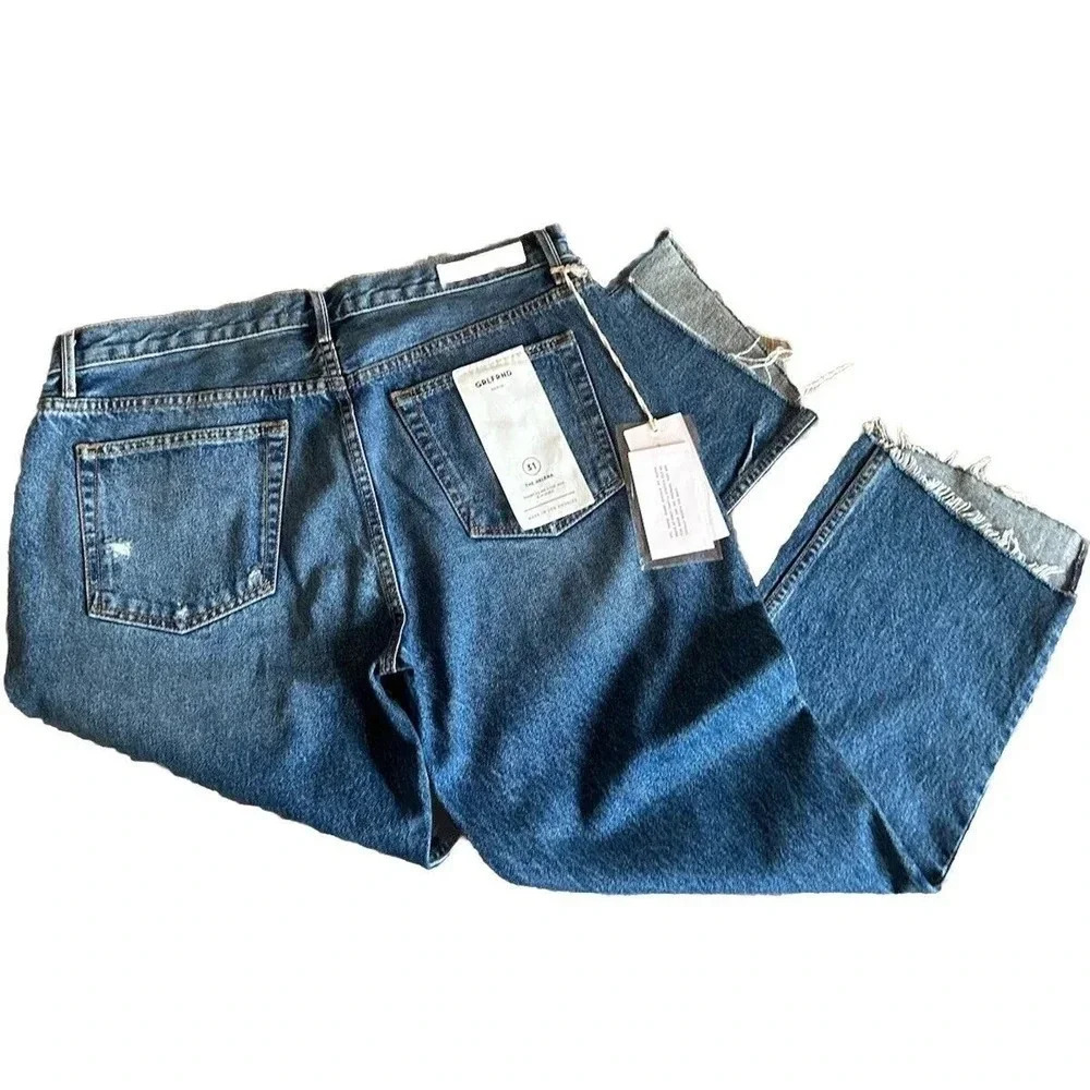 GRLFRND NWT Jeans Size 31 The Helena Straight Leg High Waist Blue Denim